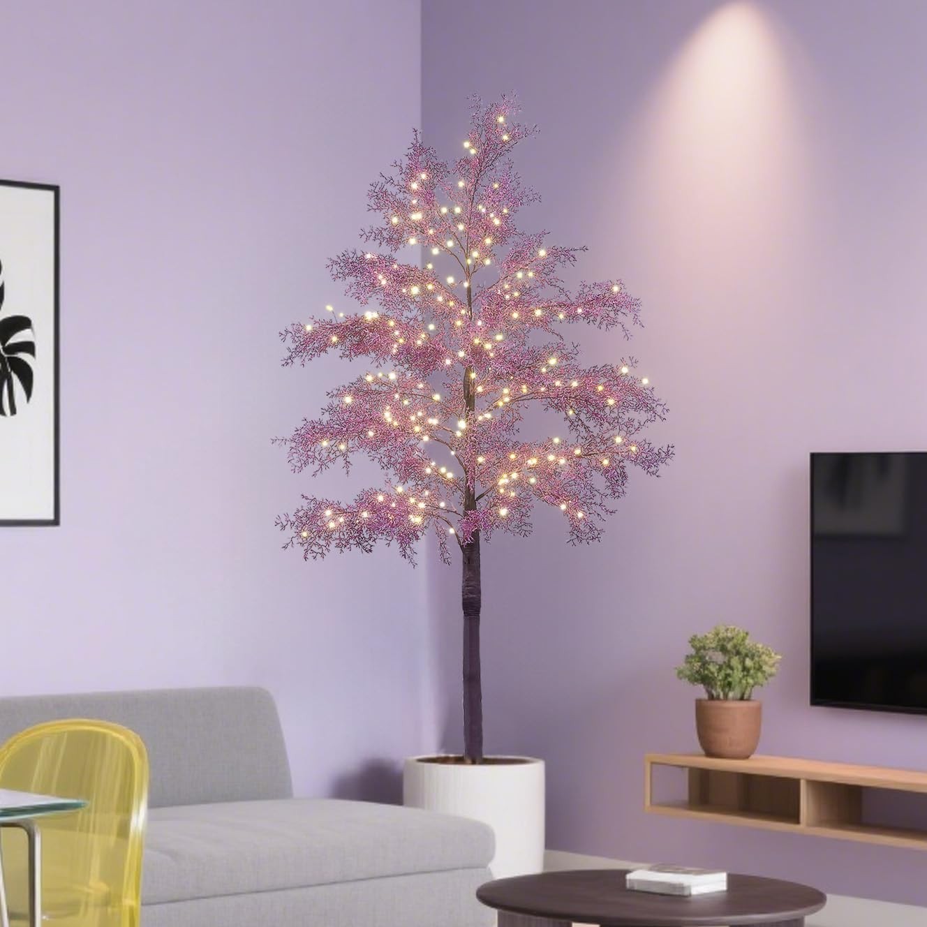 Lightshare 6FT 276L Lighted Coral Tree Artificial Plant, Faux Plant Tree Warm