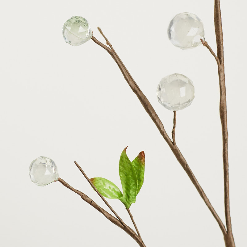 Pack of 12 Clear Acrylic Artificial Grape Cluster 30″ Stems