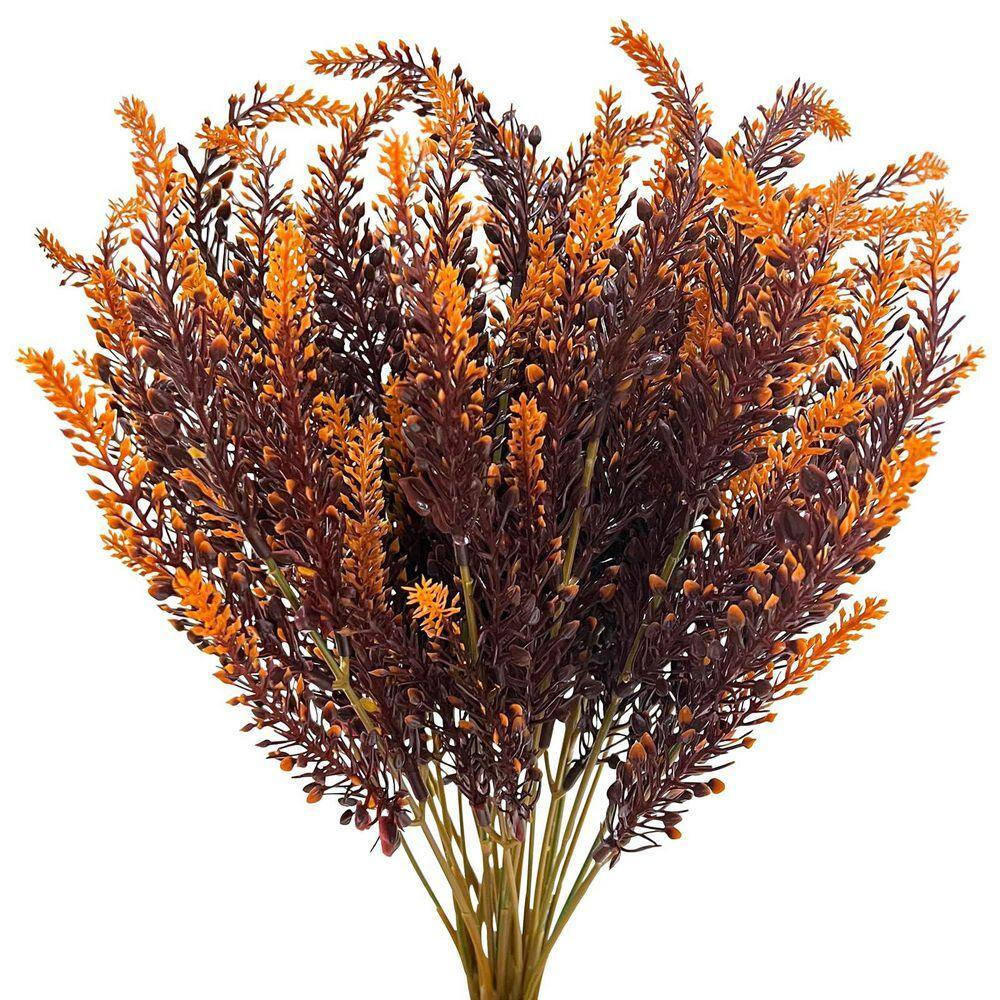7.50 In. H Lavender Artificial Fall Flowers 10 Bundles UV Resistant Faux Plants