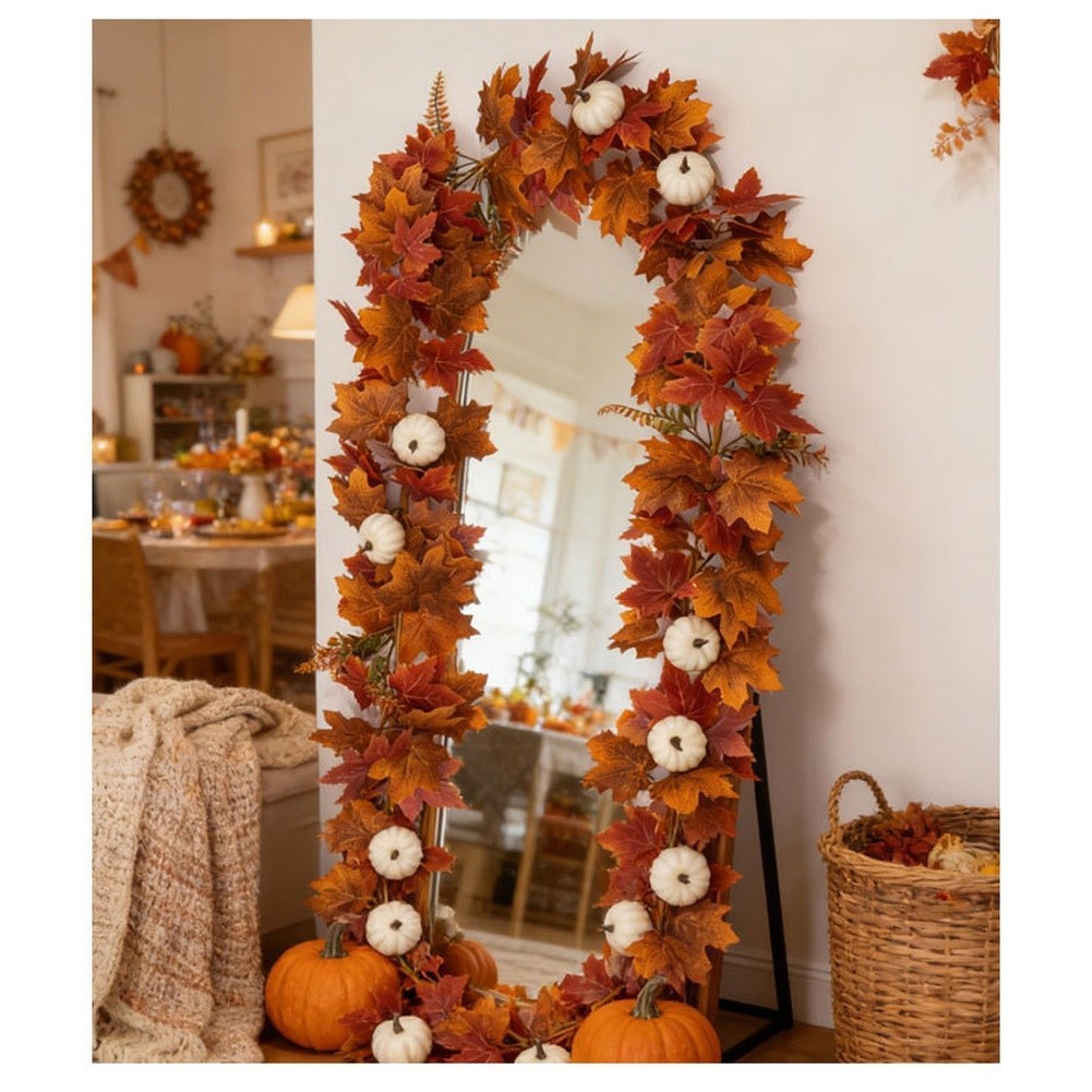 Silk Fabric Maple Leaf Vine Garland for Long-Lasting Autumn Seasonal Decor