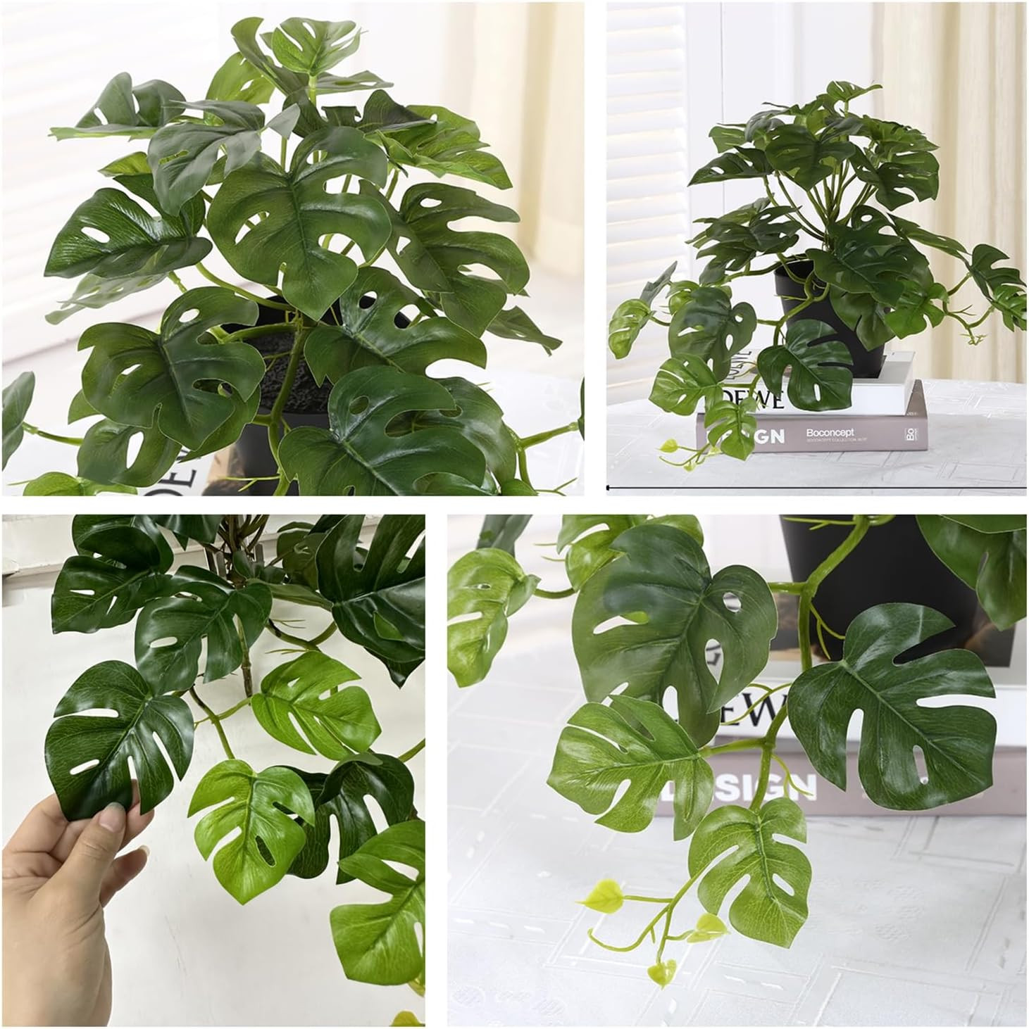 Fake Plants Hanging Small Faux Potted Ivy Vine Artificial Monstera Mini Faux …