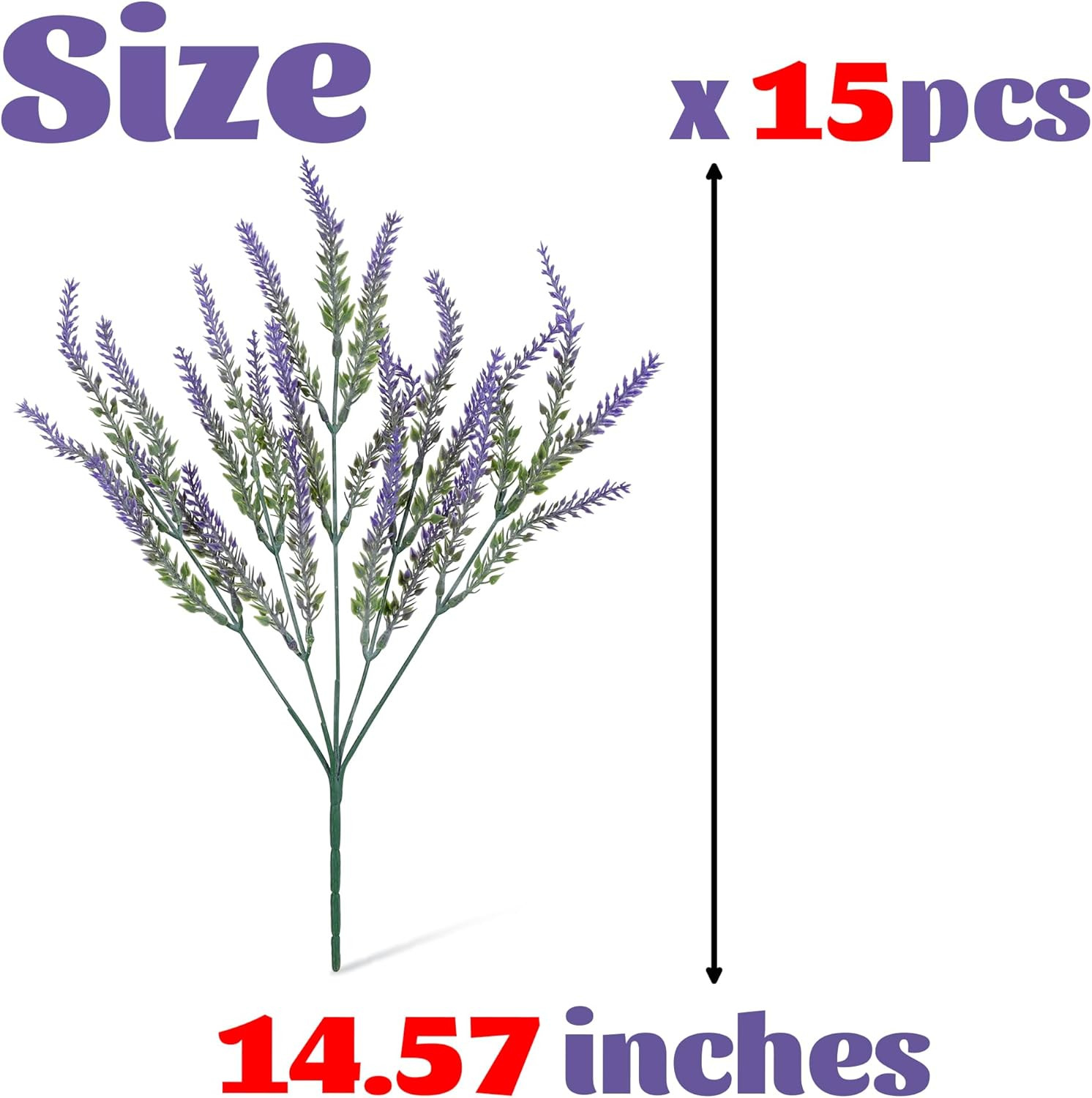 Artificial Flowers for Outdoors UV Resistant, 15 Bundles Fake Flowers Faux Plast
