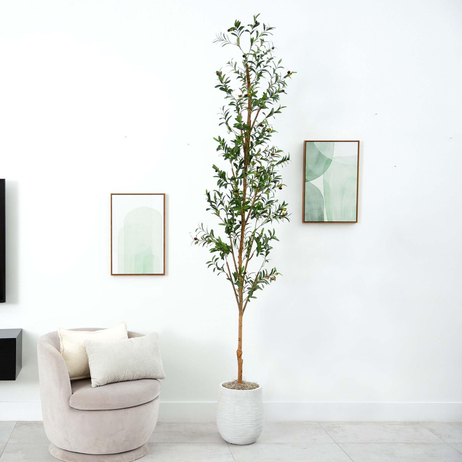 9Ft Artificial Green Tree Mediterranean Style Home Decor Accent Plant