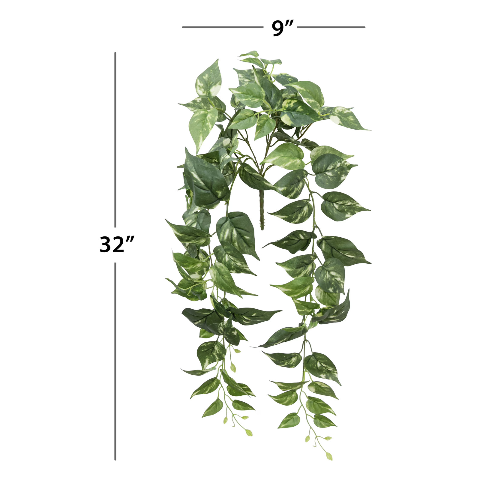 32″ Artificial Silk Green Pothos Hanging Bouquet