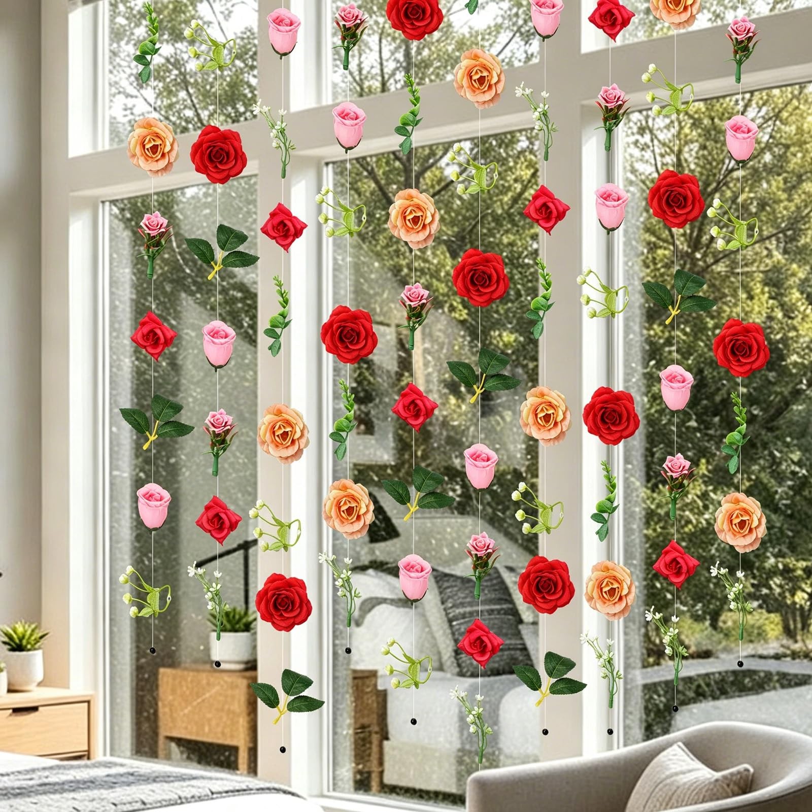 10 Pack 60 ft Artificial Hanging Flower Garland Vines with Hooks, Wildflower …