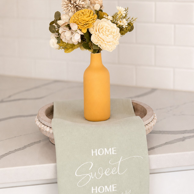 Sola Wood Silk Flower Arrangement Yellow Ceramic Vase Rustic Home Decor Gift