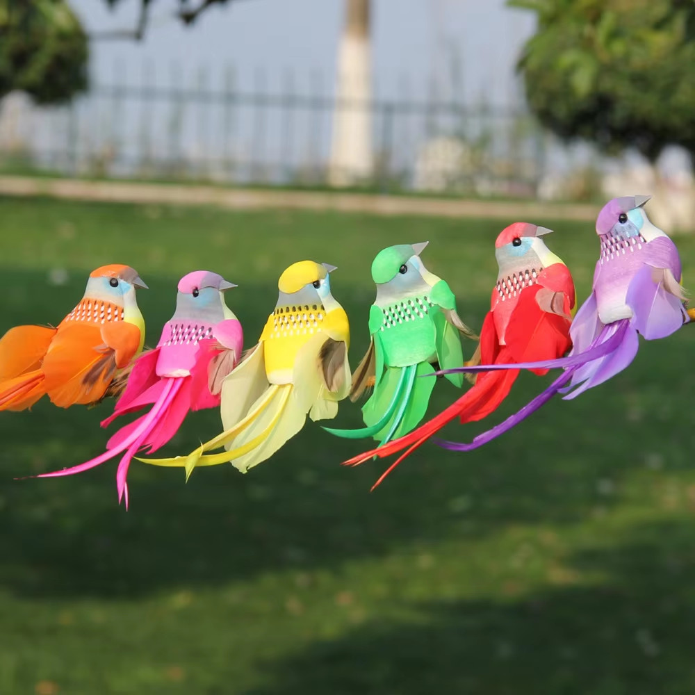 12pcs Artificial Birds Clip On Christmas Wedding Fake Animal Ornament Decor NEW