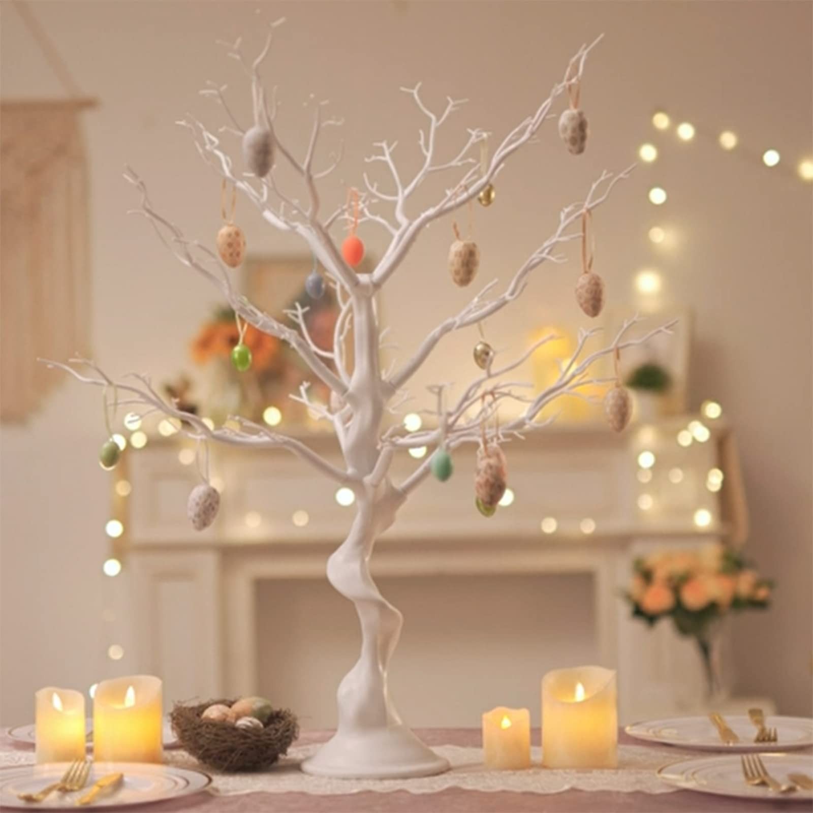White 23 Inch Artificial Manzanita Tree Centerpiece Table Display Decor