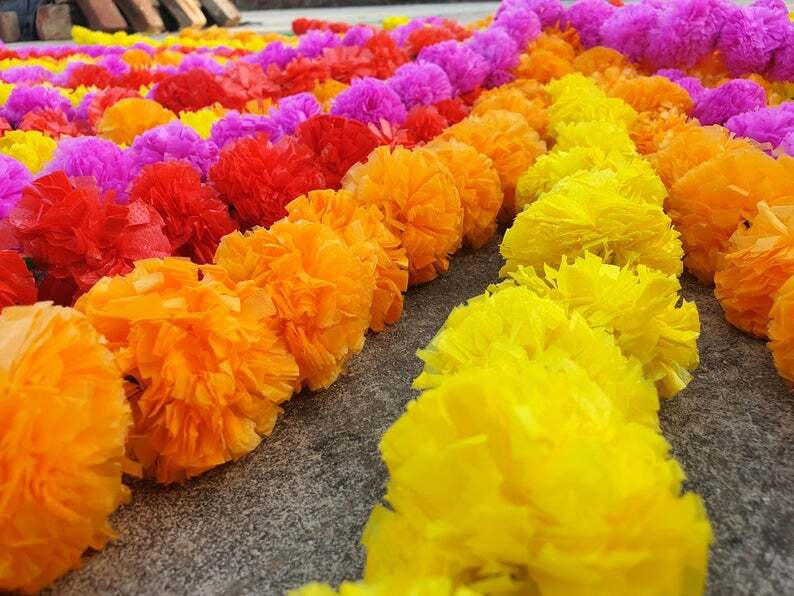 Artificial Marigold Flower Garlands Vine Wholesale Lot Wedding Event Party Home