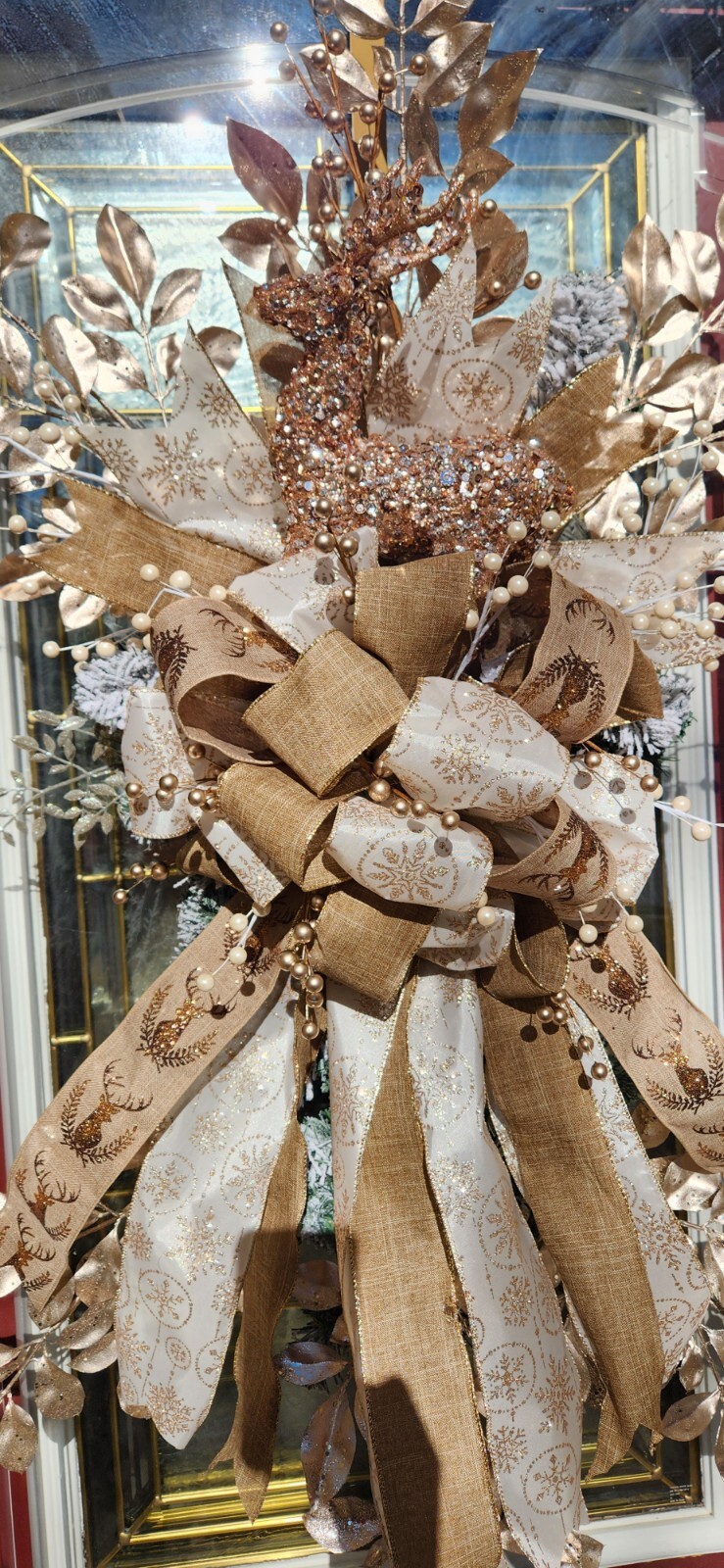 🎄Rustic Christmas Elegant Golden Holiday Door Decor Hunters Wreath