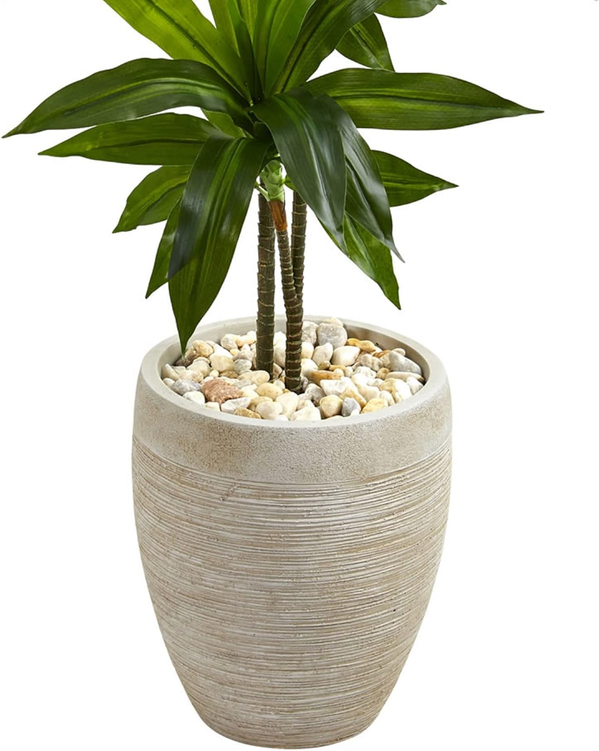 4Ft. Real Touch Dracaena Artificial Plant in Sand Planter – Green Decor