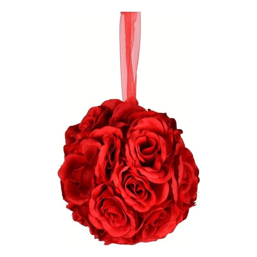 Vickerman 6″ Contemporary Fabric Artificial Rose Ball in Red (Set of 2)