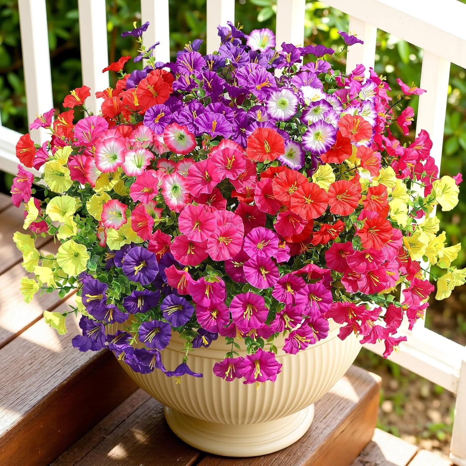 24 Bundles Artificial Flowers for Outdoors, Faux Spring Flowers for Decoratio…