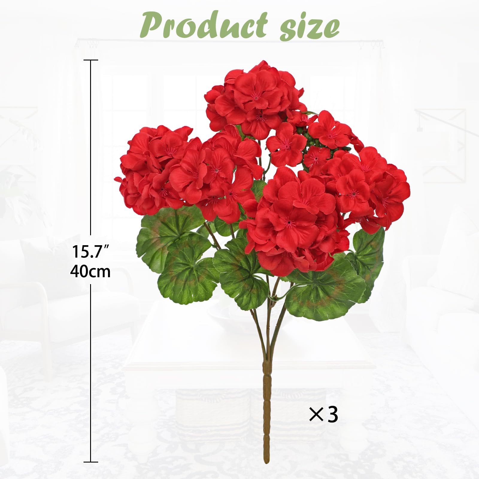 Artificial Geranium Flowers for Outdoor Planters — UV Resistant, Extra Full 1…