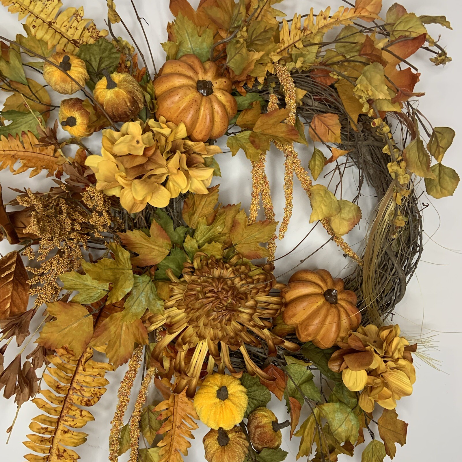 New Designer Fall Golden Yellow Orange Autumn Door Wall Wreath Fall Home Decor