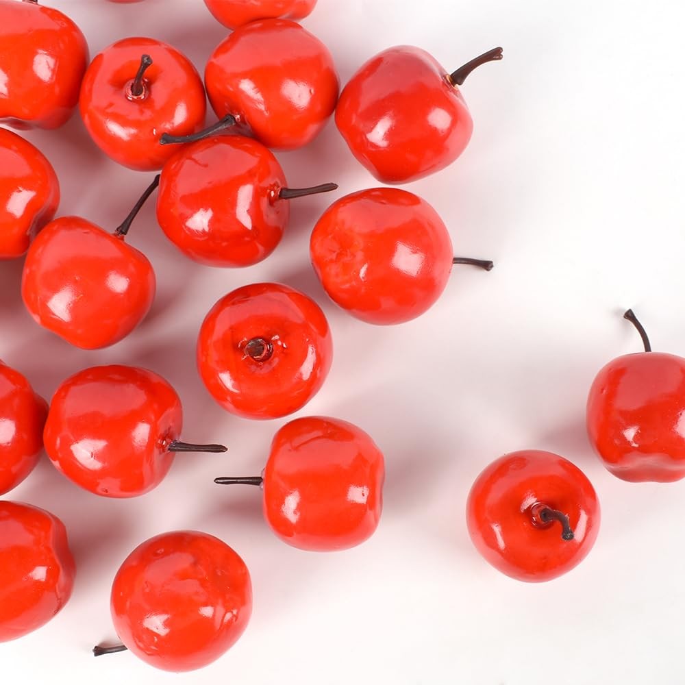 20PCS Artificial Mini Apples Small Fake Apple Fruit Home Kitchen Party Decor,…