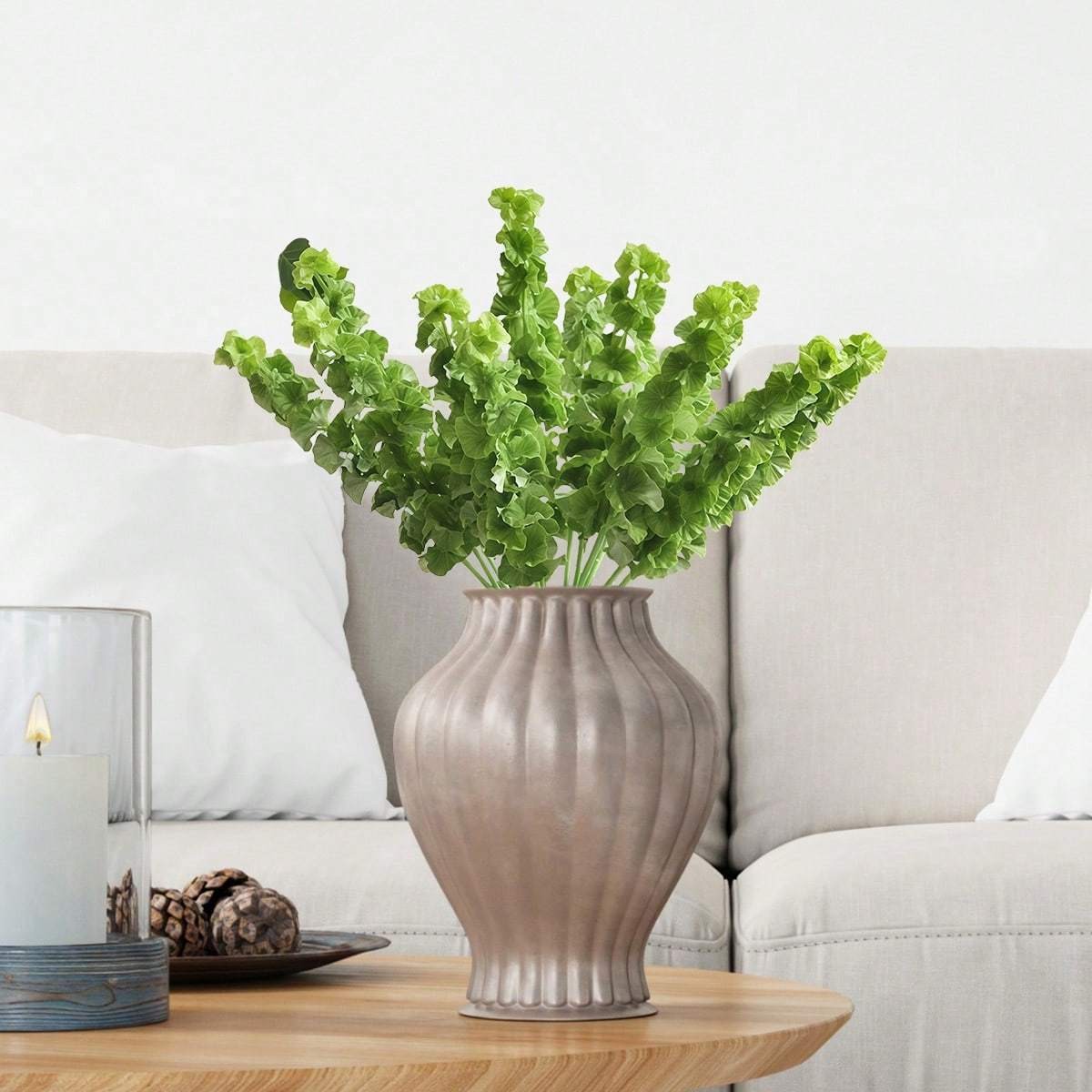 4Pcs Fake Shell Leaf Flower Bell Grass Arrangement Home Office In/Outdoor Decor