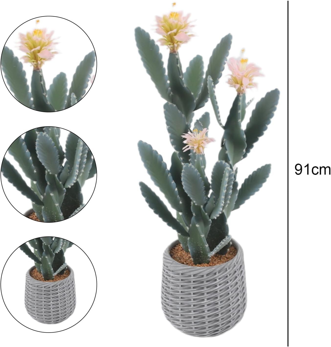 36 Inch Artificial Potted Cactus, Large Fake Cactus Plant