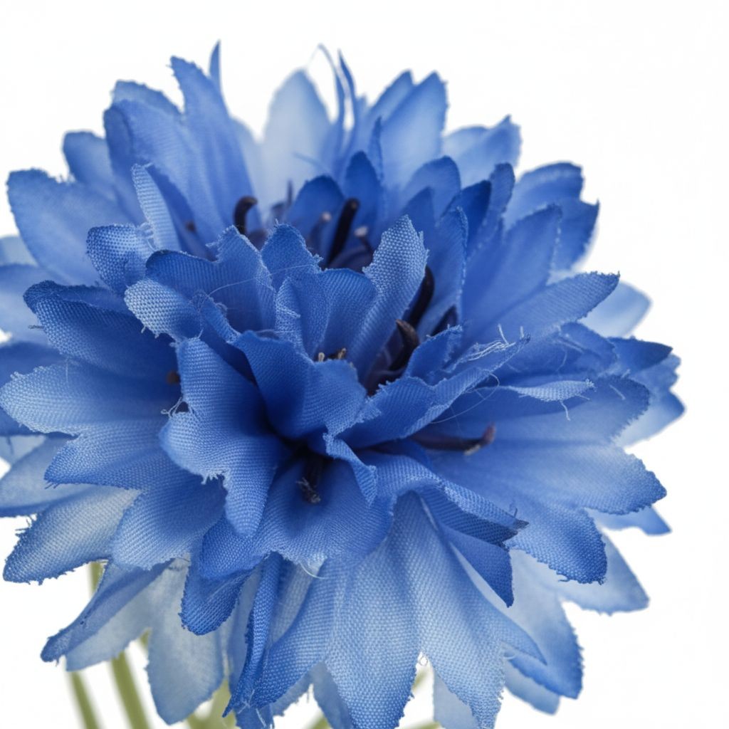Artificial Blue Cornflower Stems Faux Wildflower Floral Decor Wedding