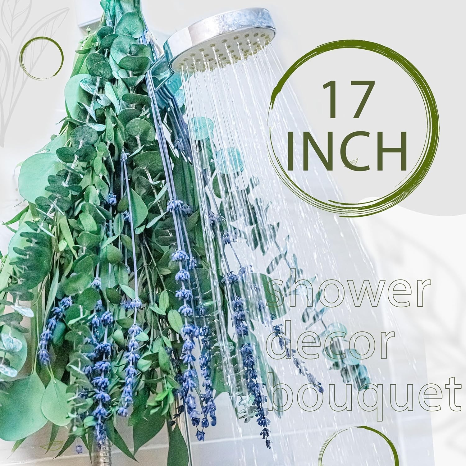 17 Inch Eucalyptus and Lavender Stems Aromatic Plant for Shower and Home Decor