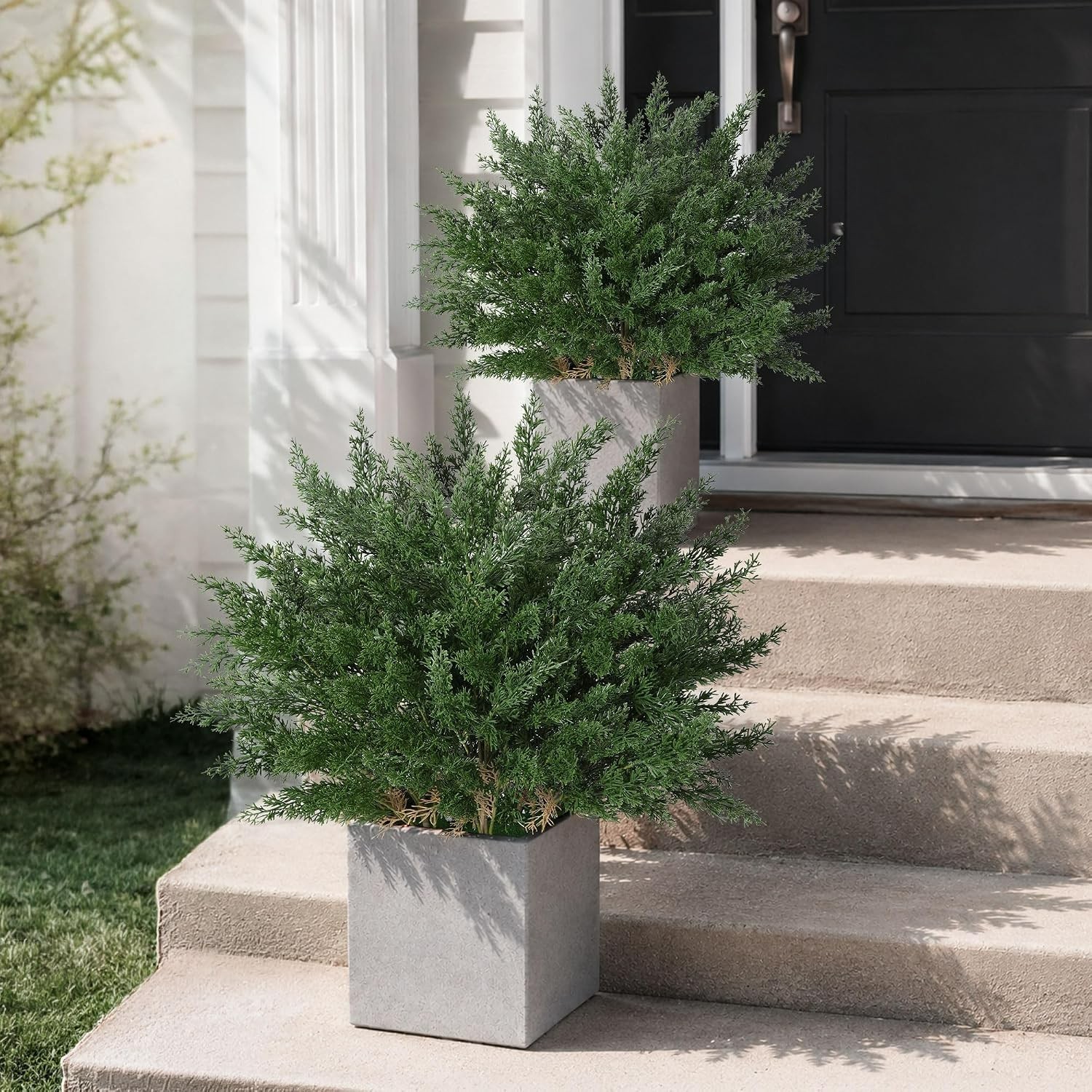 4 Bundles of UV Resistant Cedar Stems – Realistic Faux Plants for Indoor & Ou…