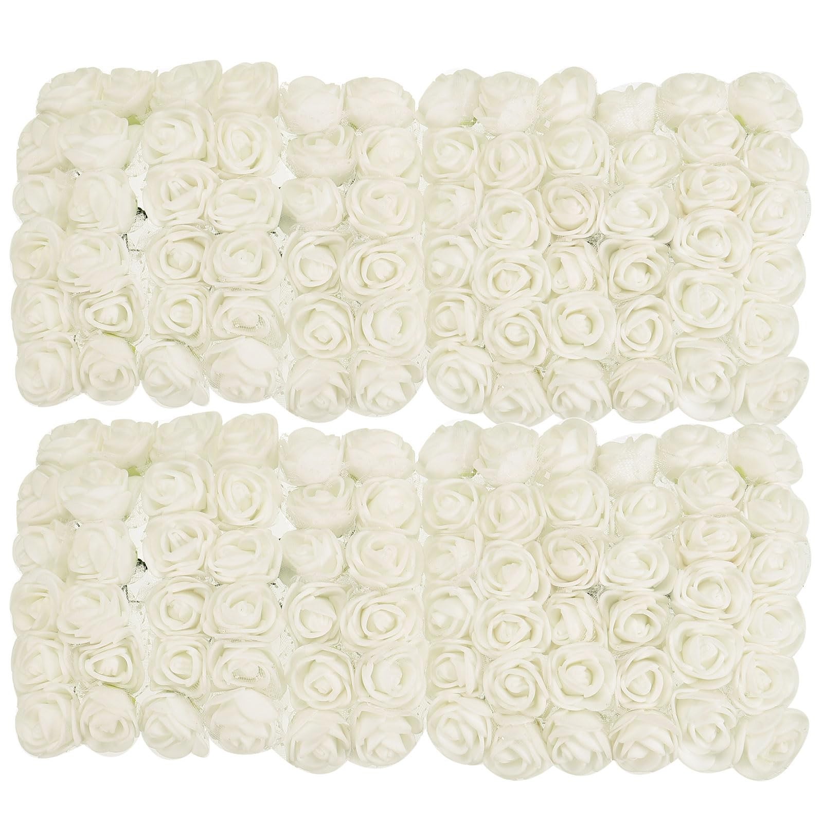 144 PCS White Mini Artificial Rose Flower Heads 0.81 Inch DIY Craft