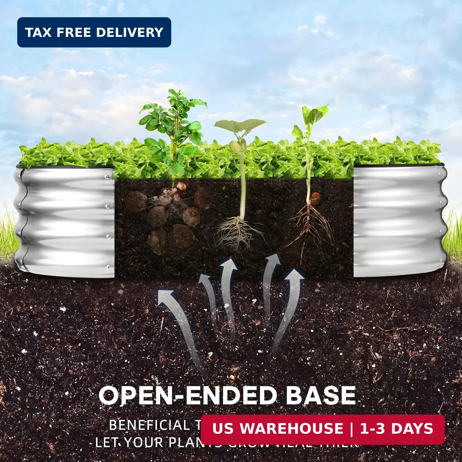 JERIA Raised Garden Bed,Galvanized Raised 4×2×1ft Planter Boxes Outdoor with Eas