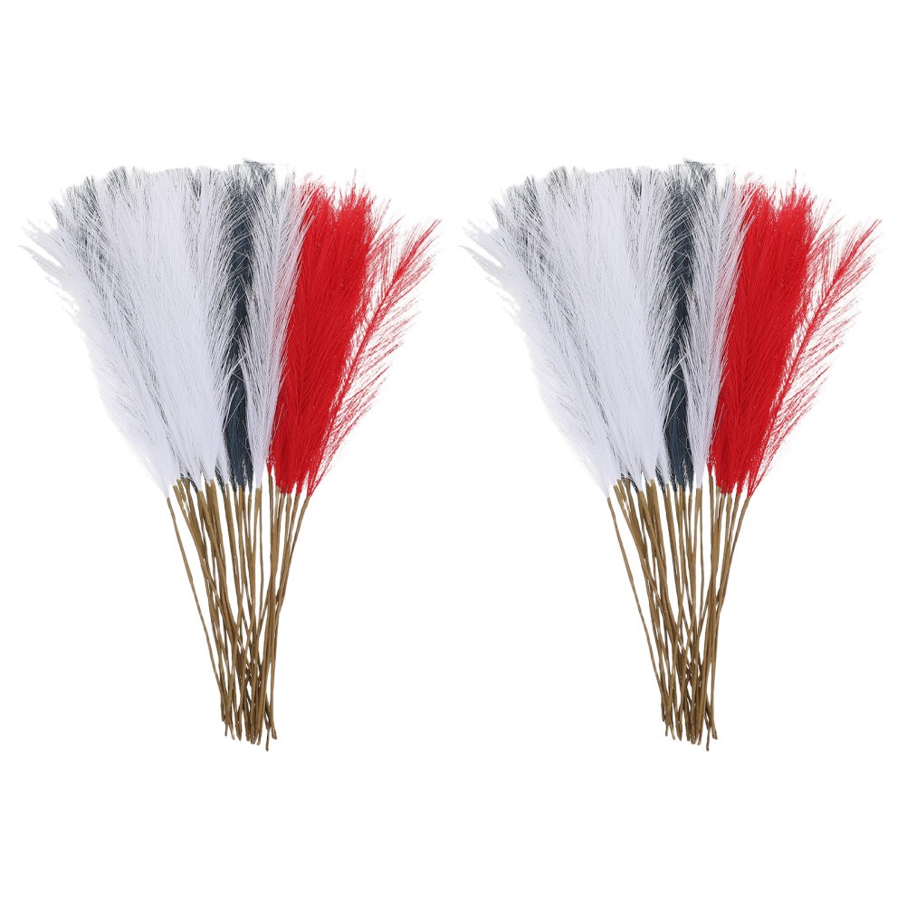 30pcs Patriotic Artificial Stems, Faux Reed Grass