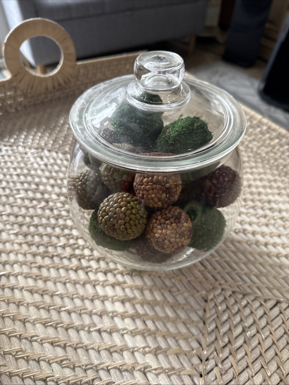 Farmhouse Cottagecore Apothecary Jar Filler Ball Ornaments Mixed lot Seed/grass