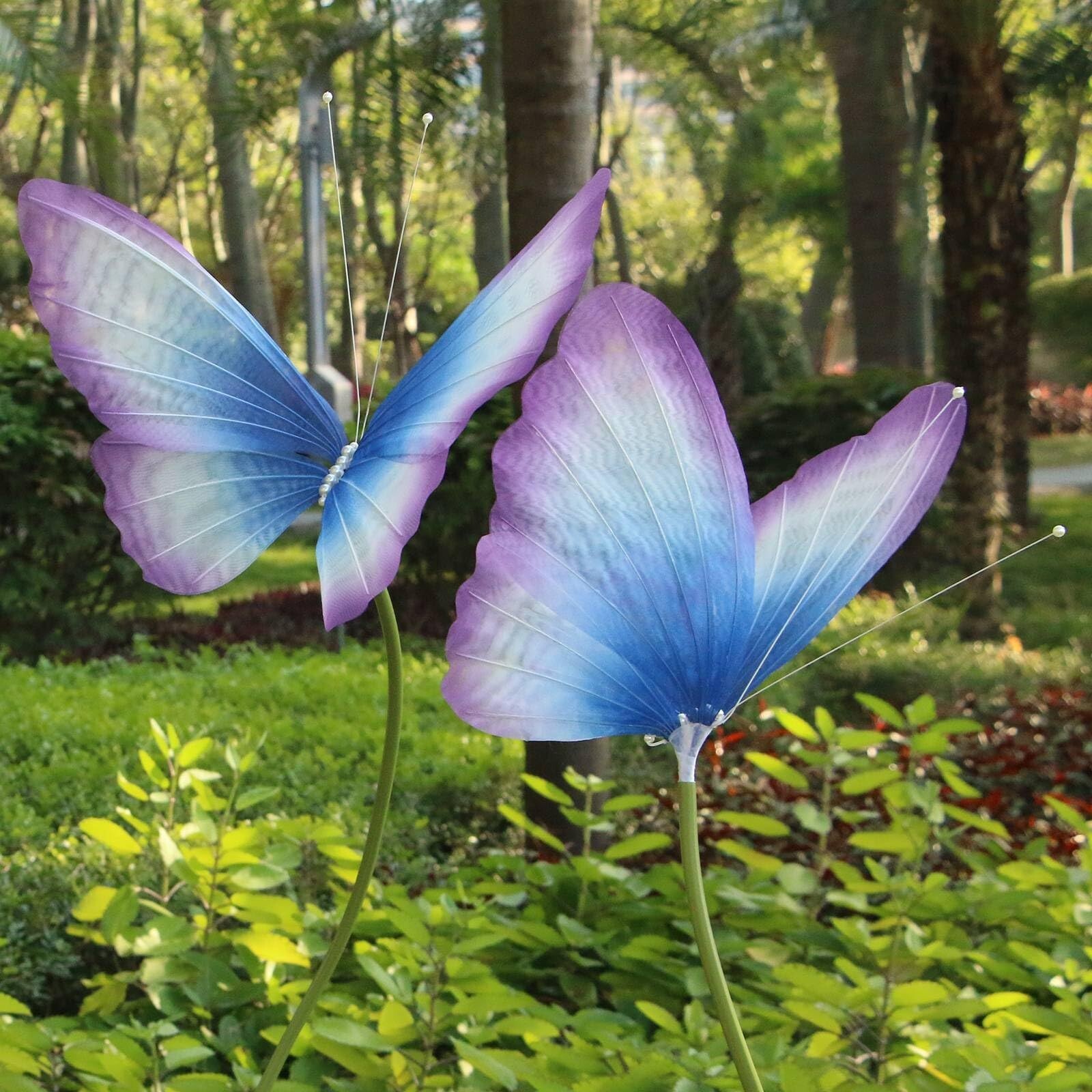 3Pcs Large Silk Butterfly Decorations,Big Butterfly Decoration with Standing …
