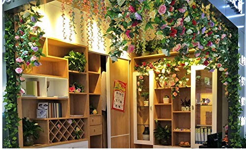 2 Pack 4.2 Feet/Piece Artificial Flower Vine Rattan Hanging Silk Rose Garland…