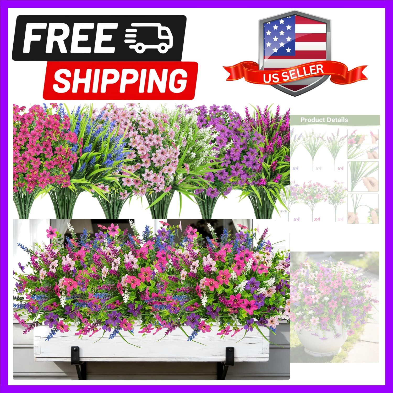 Elegant 24 Count Faux Flower Bundles for Home and Garden – Low Maintenance Charm