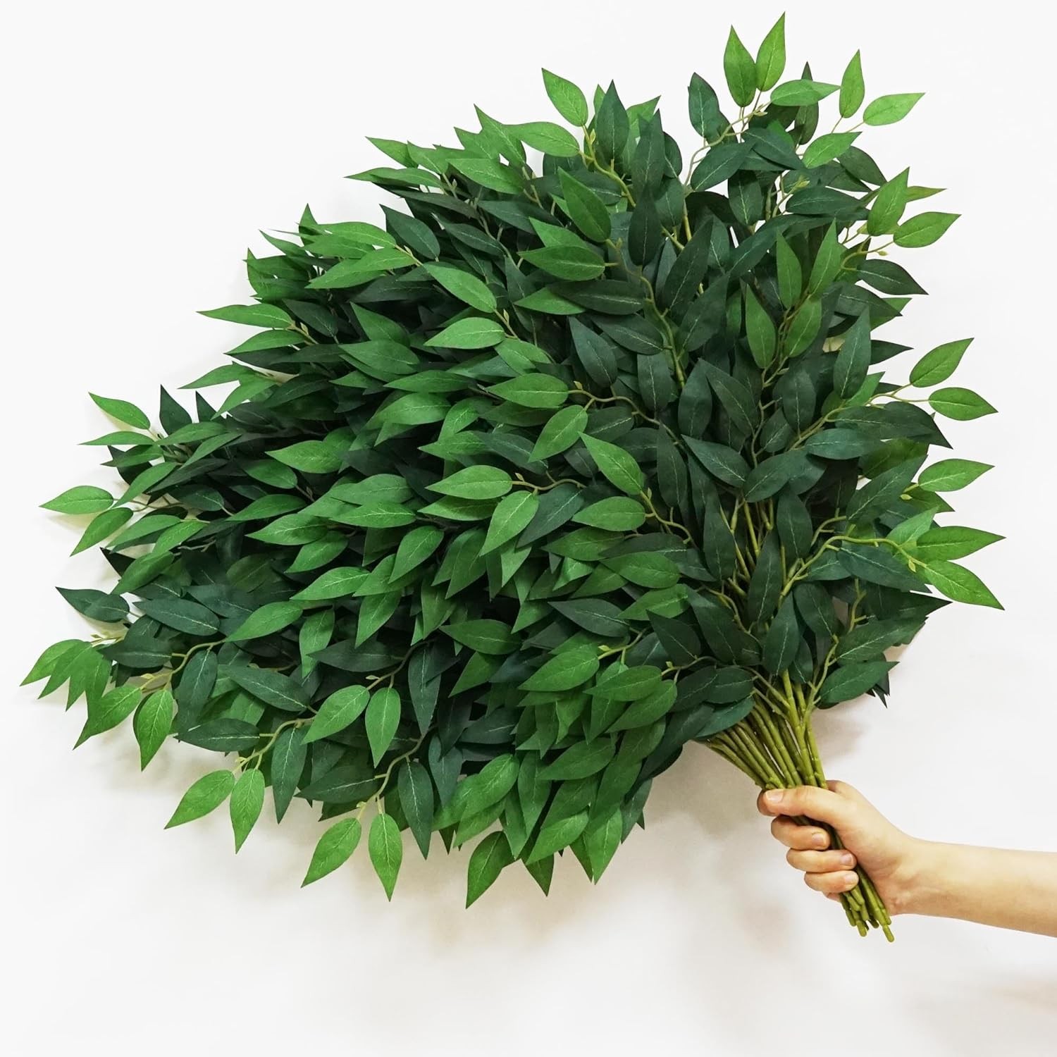 40pcs Italian Ruscus Greenery 68cm Artificial Greenery Stems Leaf Greenery