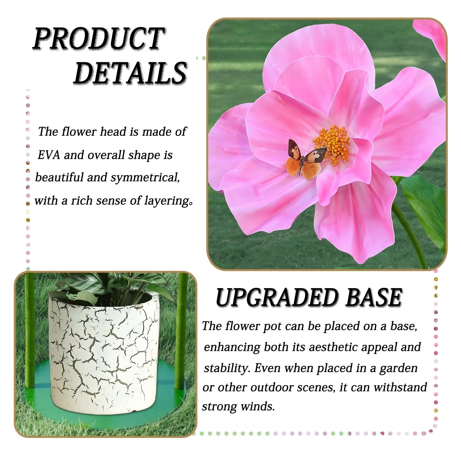 PUIBTOIV 5.8 Ft Giant Artificial Flowers for Decoration,Large EVA Flower Deco…