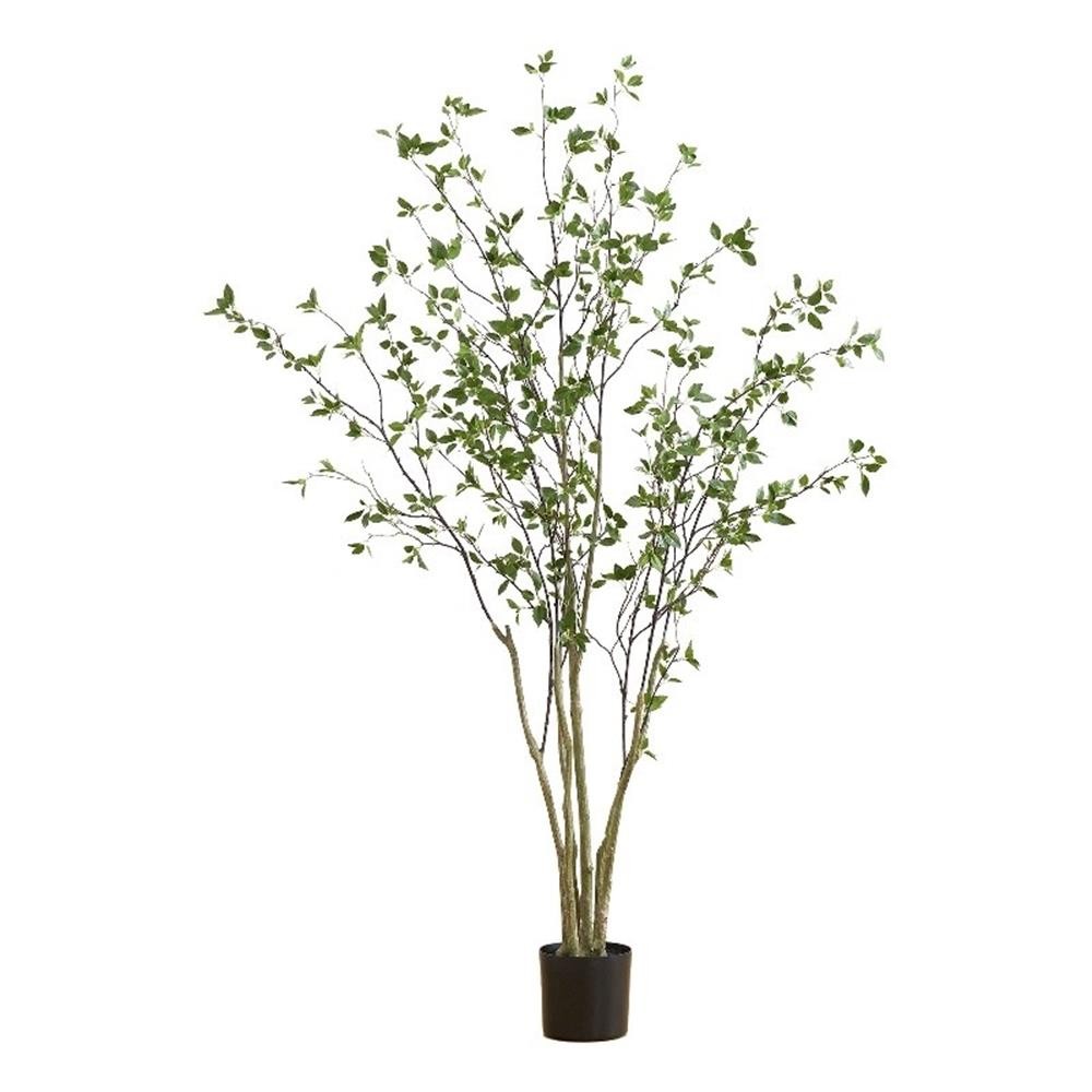 Pemberly Row Traditional 7ft Minimalist Citrus Artificial Tree in Green