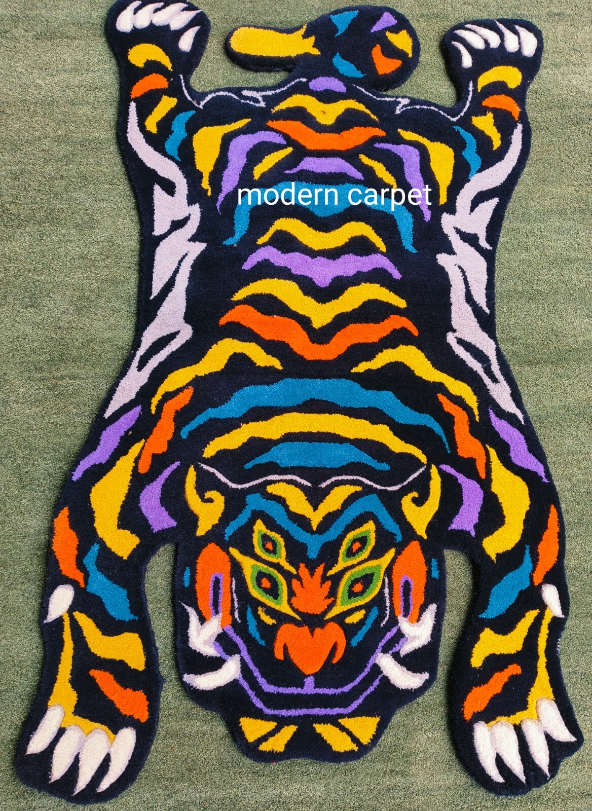 Tibetan Tiger Rugs 3×5 Feet Handmade 100% Woolen Hand Tufted For Home Decoration