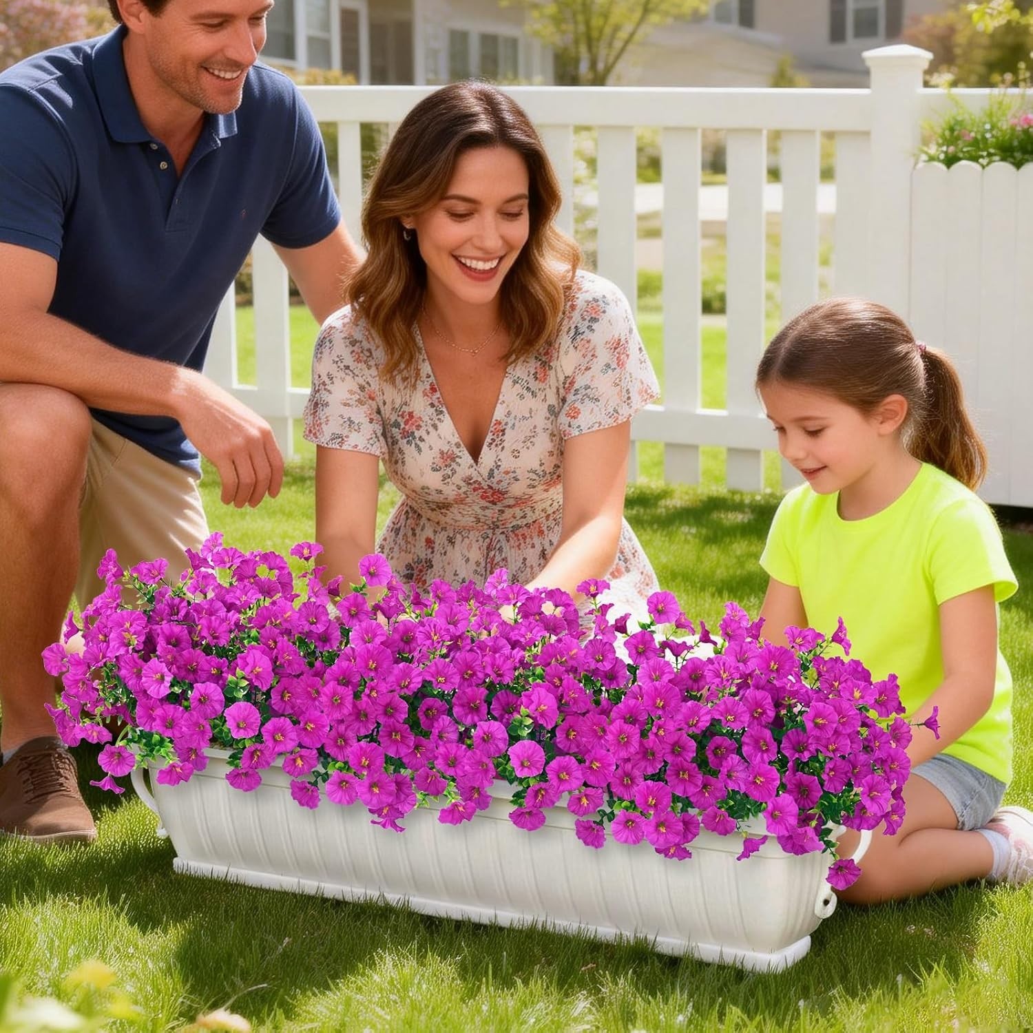 Artificial Flowers for Outdoors, 26 Bundles Fake Outdoor Flowers, UV Resistan…