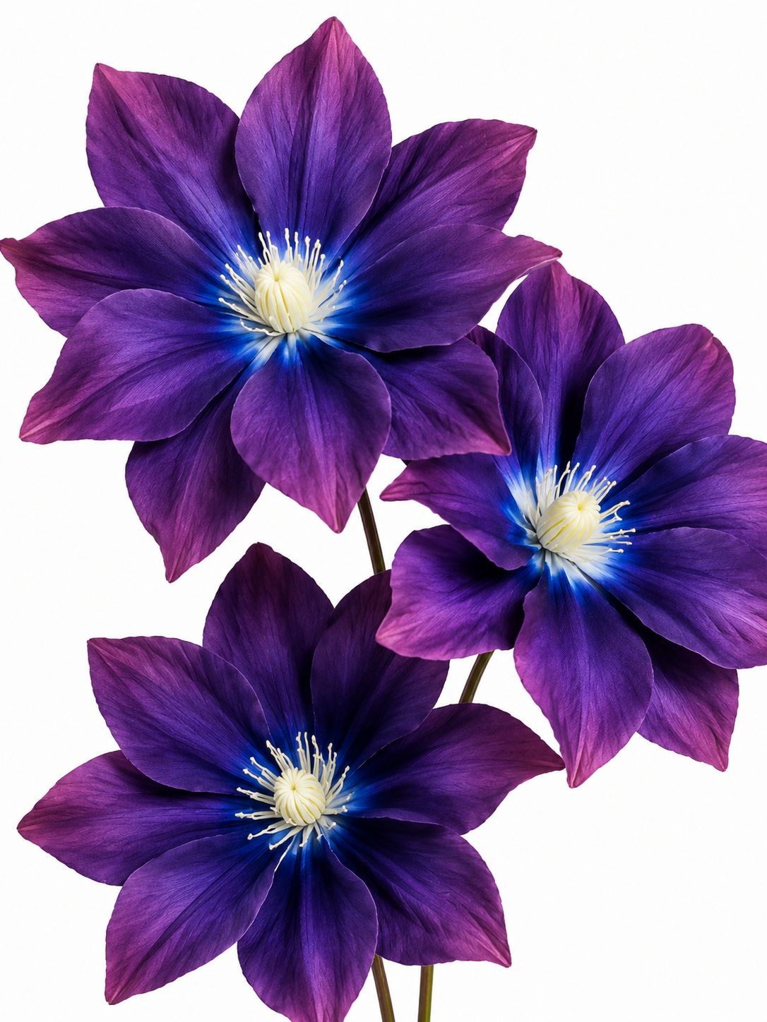 Purple Clematis Artificial Flowers 2 Stems Faux Clematis Spray Wedding Arch Flow