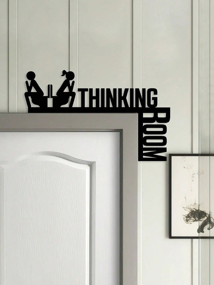 “Room for Thinking” Humor Metal Toilet Sign – Bathroom Wall Decor 1pc