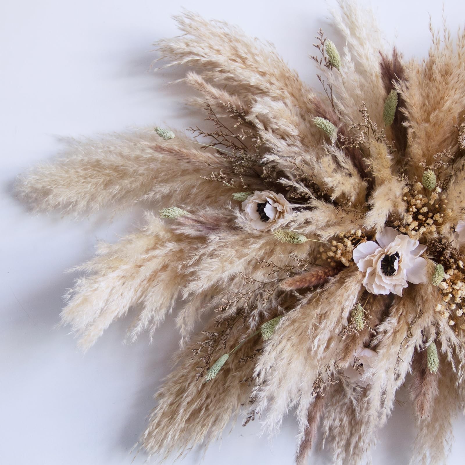 Dried Flowers Boho Decor Kit – Natural Pampas Grass, Bunny Tails & Baby’s Bre…