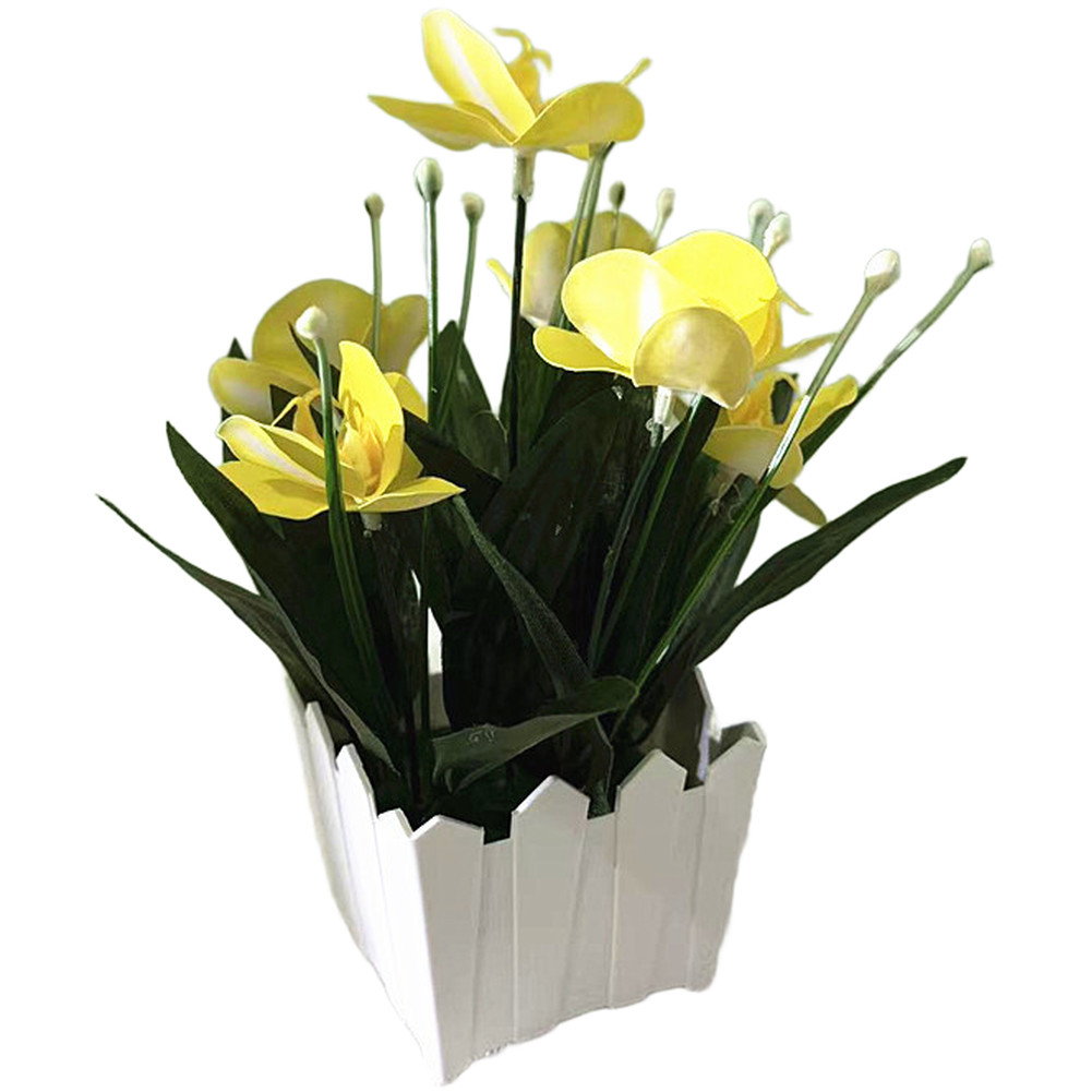 Fake Phalaenopsis Orchid Potted Plant Plastic Flower for Living Room Decor