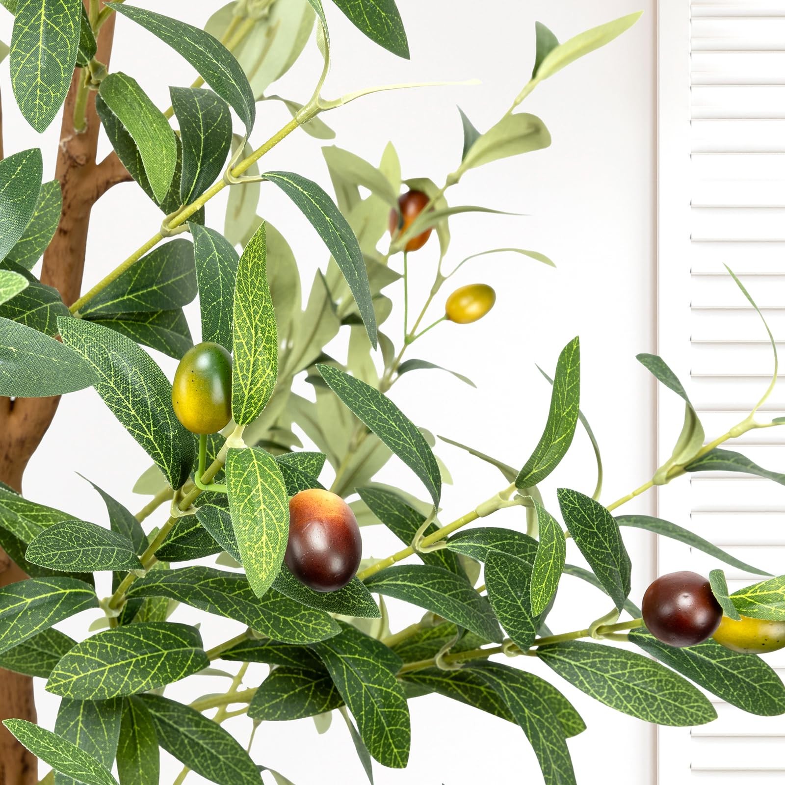 6FT Artificial Olive Tree – Indoor Tall Faux Olive Trees with Planter&Basket,…