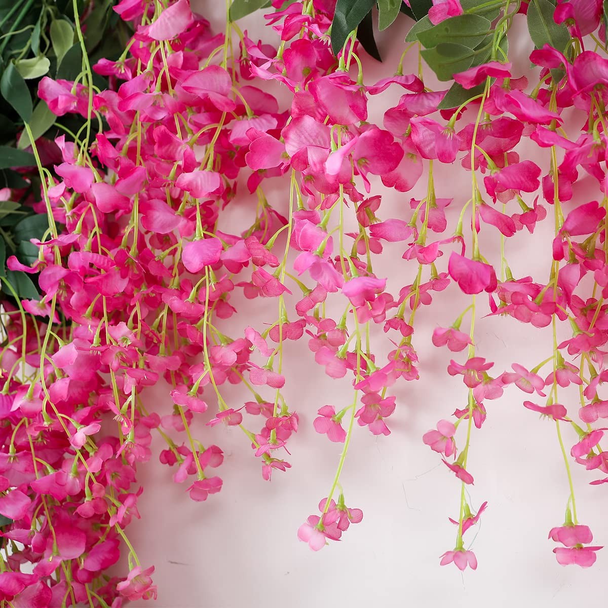 JUSTOYOU 3PCS 7FT 12 Stem Artificial Wisteria Vine Garland Fake Flower Wister…