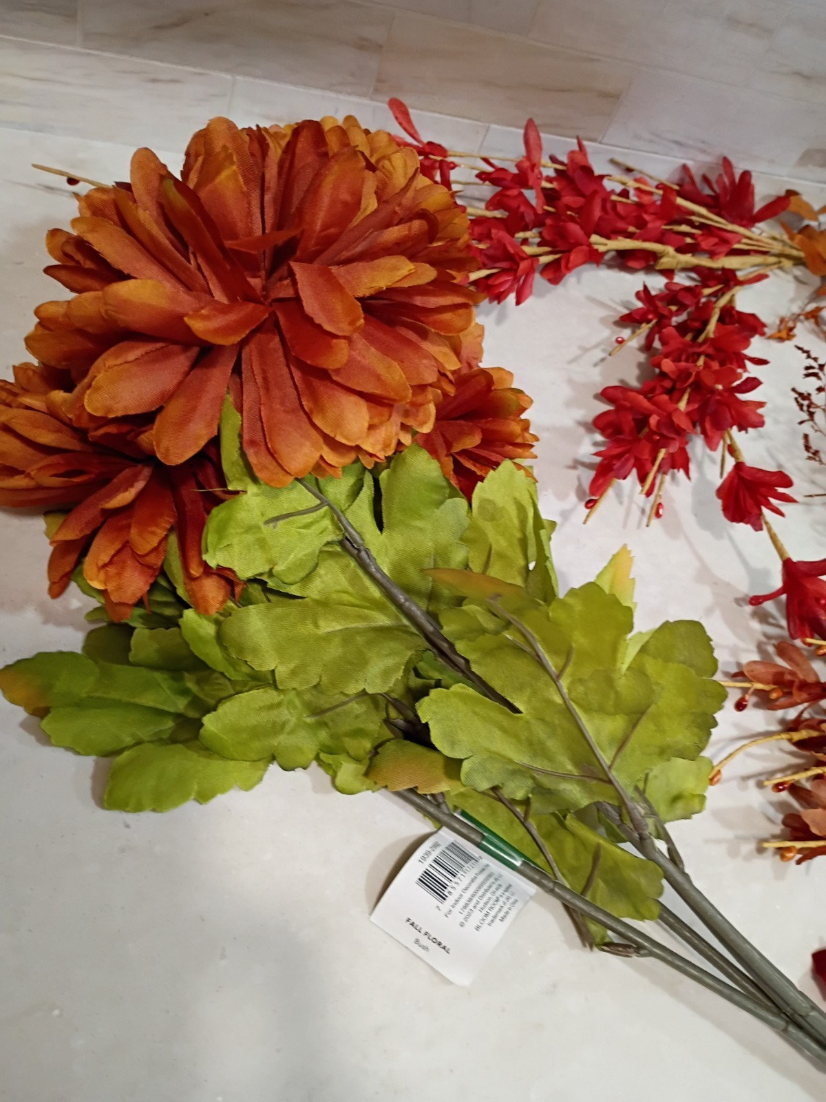 Artificial Stems Picks Flowers; Brown, Orange, Purple