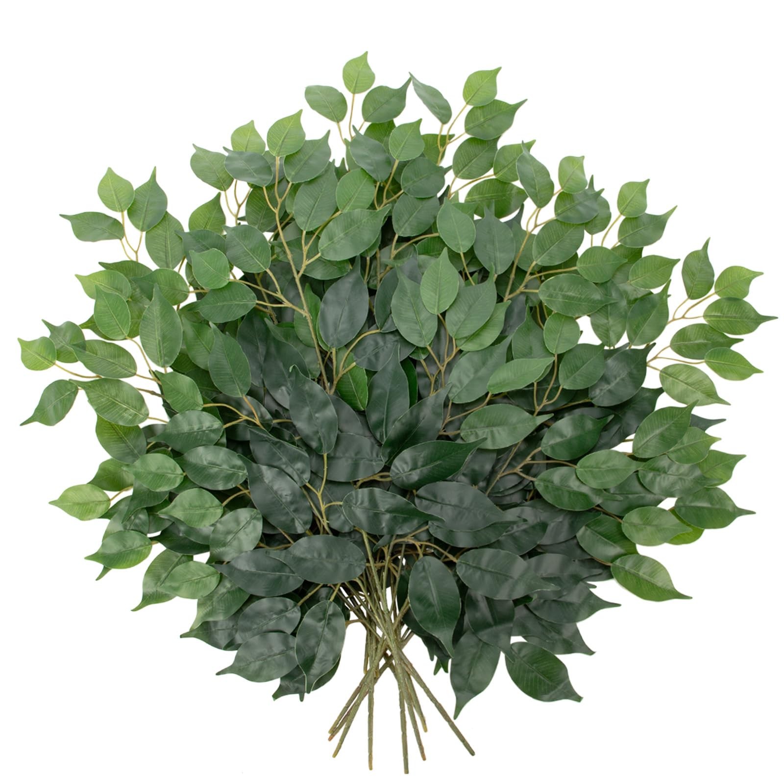 12PCS Ficus Leaves Artificial Branches 24″ Faux Ficus Greenery Tree Branches …