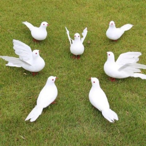 Lifelike 9.5-Inch White Dove – Perfect for Craft, Wedding, & Christmas Decor
