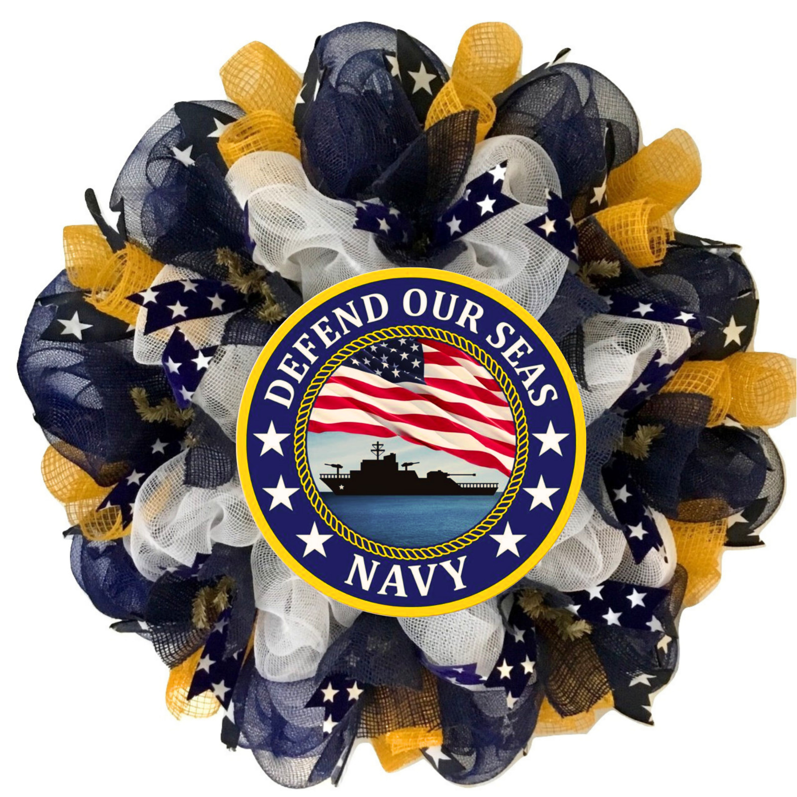 Navy Defend Our Seas Military Appreciation Wreath