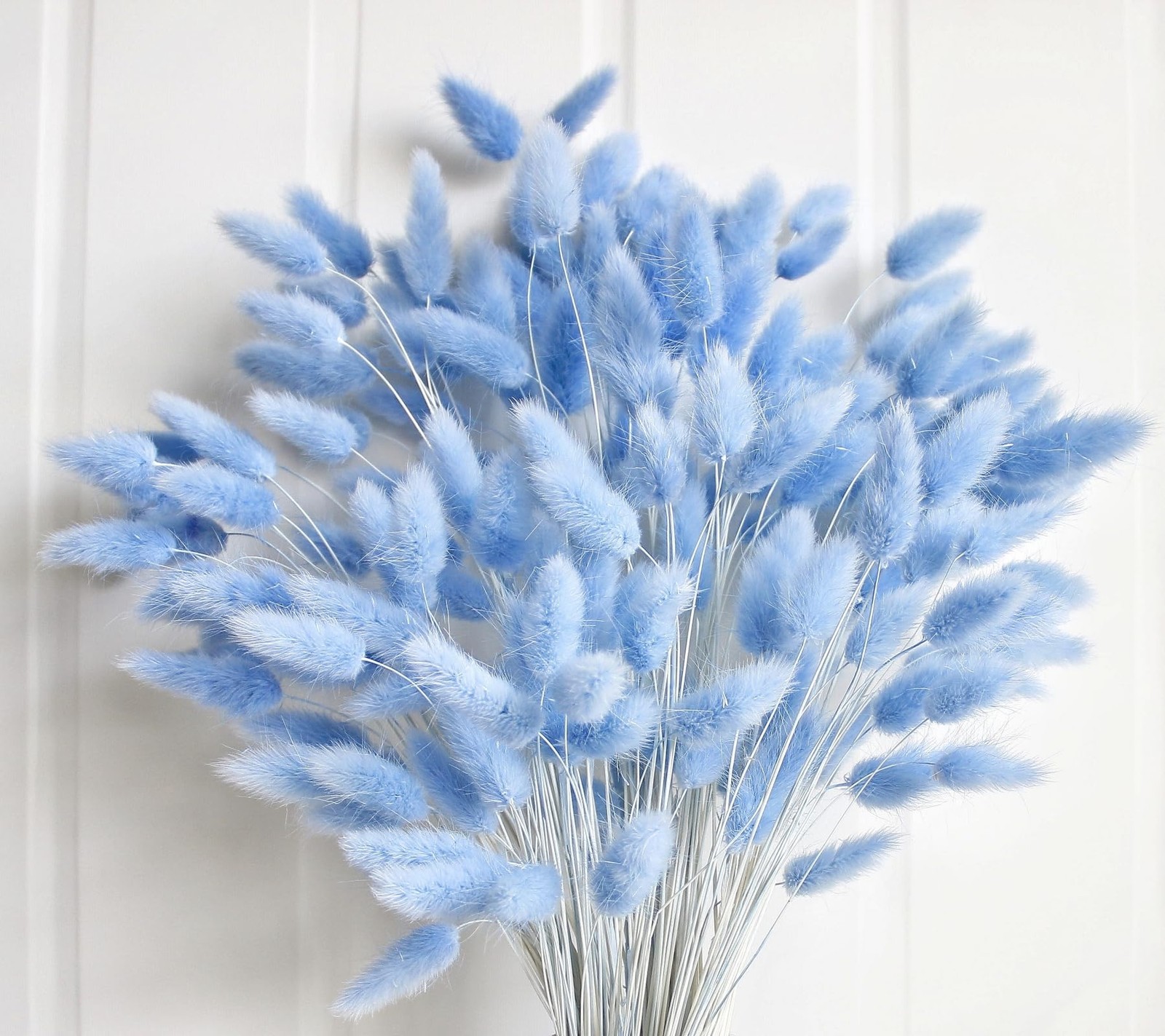 120 PCS Blue Dried Pampas Grass Decor 17-inch Boho Floral Arrangement Bulk Set