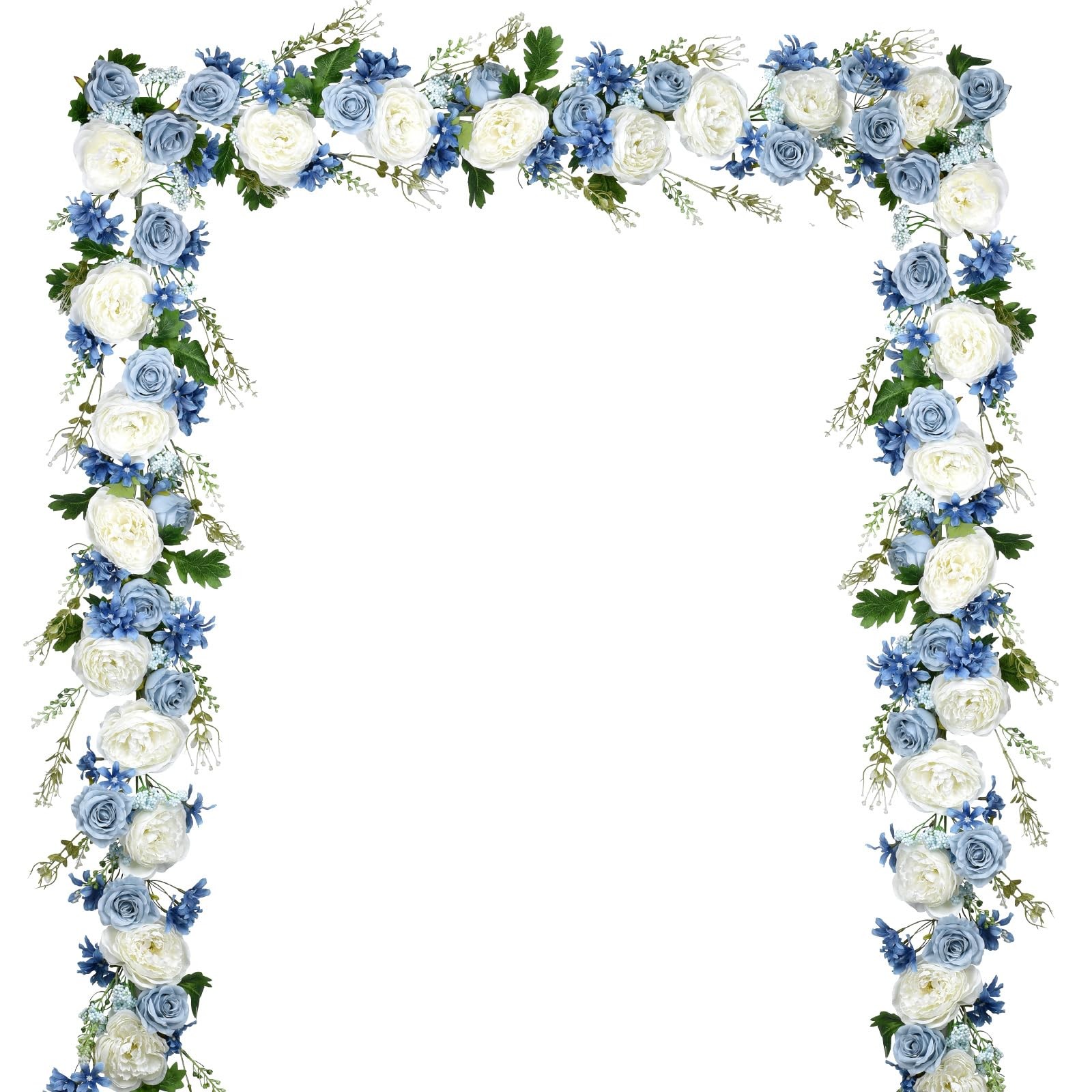 6ft Peony Garland, Artificial Floral Strands For Event Decor, Purple White