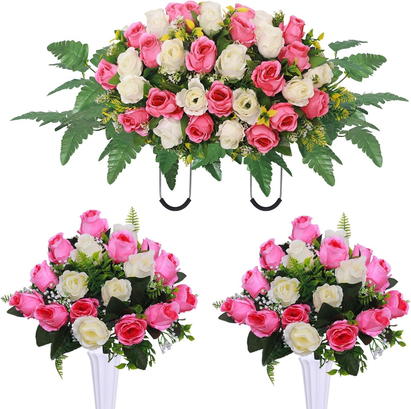 Artificial Cemetery Flower Saddle – Artificial Rose Memorial Flowers, Flower …
